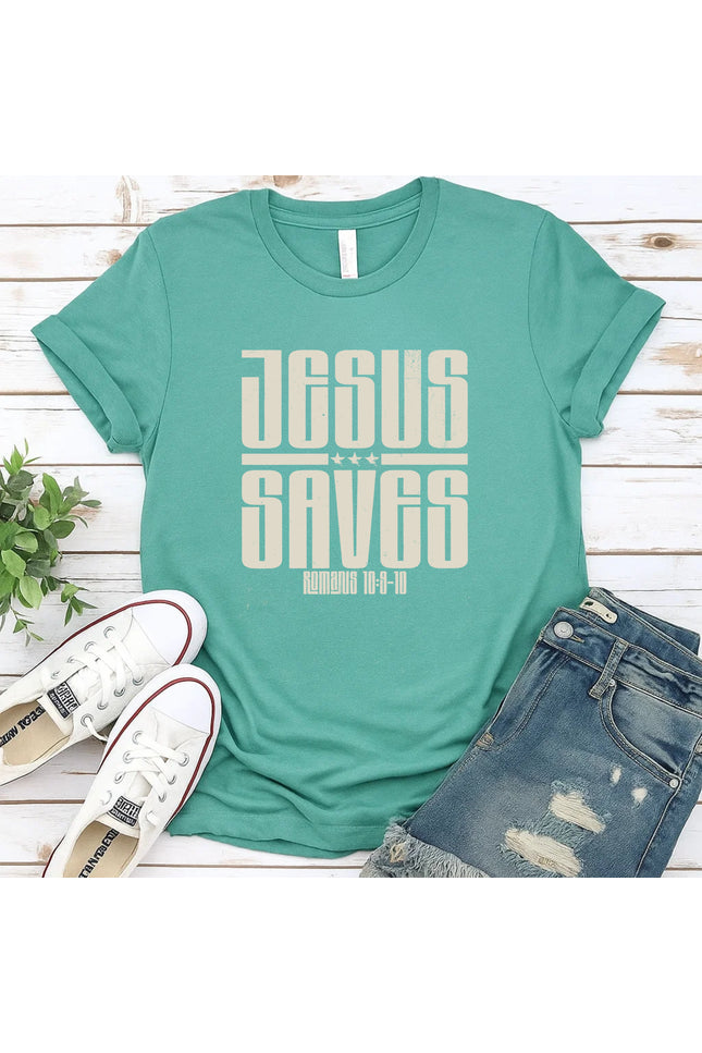 Comfort Colors “Jesus Saves” Christian Graphic T-Shirt
