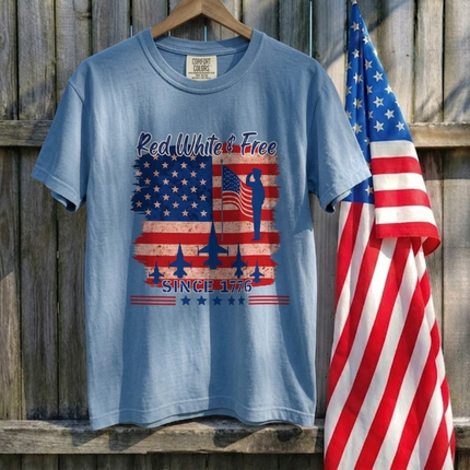 Comfort Colors Red White & Free Since 1776 T-Shirt