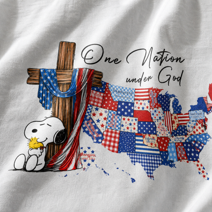 Comfort Colors One Nation Under God Christian Patriotic Map T-Shirt