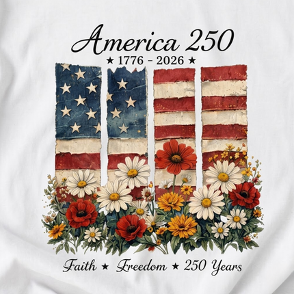 Comfort Colors America 250 Faith & Freedom Floral T-Shirt