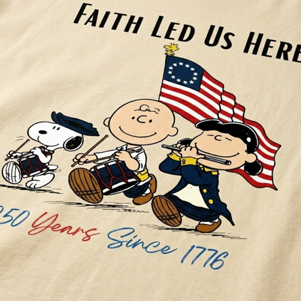 Comfort Colors Faith Led Us Here 250 Years Patriotic Friends T-Shirt