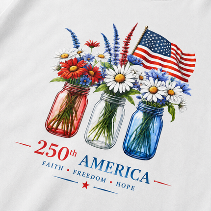 Comfort Colors 250th America Faith Freedom Hope Mason Jars T-Shirt