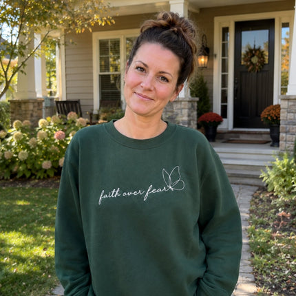 Faith Over Fear Embroidred Sweatshirt