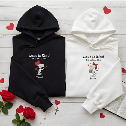 Love Is Kind - Snoopy - Embroidered Hoodie