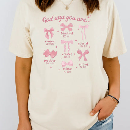 Comfort Color Bow Graphic Christian T-shirt