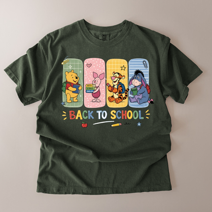 Comfort Colors Back To School With Pooh And Friends T-Shirt