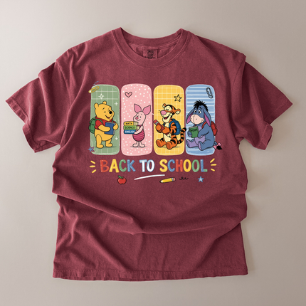 Comfort Colors Back To School With Pooh And Friends T-Shirt