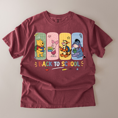 Comfort Colors Back To School With Pooh And Friends T-Shirt