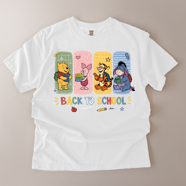 Comfort Colors Back To School With Pooh And Friends T-Shirt