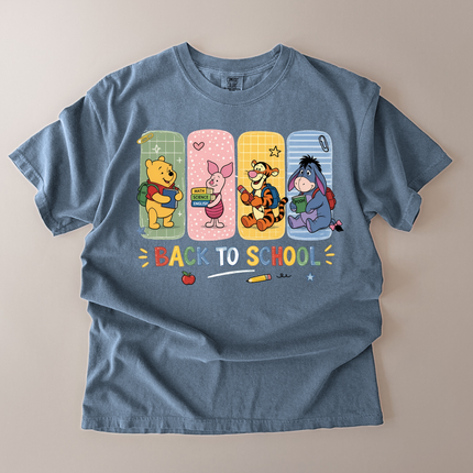 Comfort Colors Back To School With Pooh And Friends T-Shirt