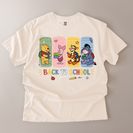 Comfort Colors Back To School With Pooh And Friends T-Shirt