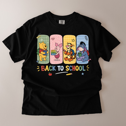 Comfort Colors Back To School With Pooh And Friends T-Shirt