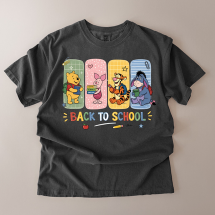 Comfort Colors Back To School With Pooh And Friends T-Shirt