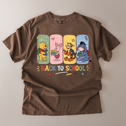 Comfort Colors Back To School With Pooh And Friends T-Shirt