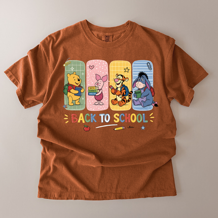 Comfort Colors Back To School With Pooh And Friends T-Shirt