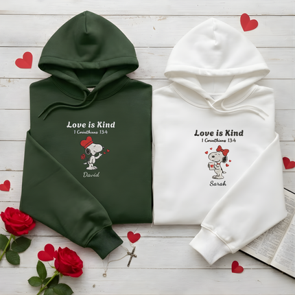 Love Is Kind - Snoopy - Embroidered Hoodie