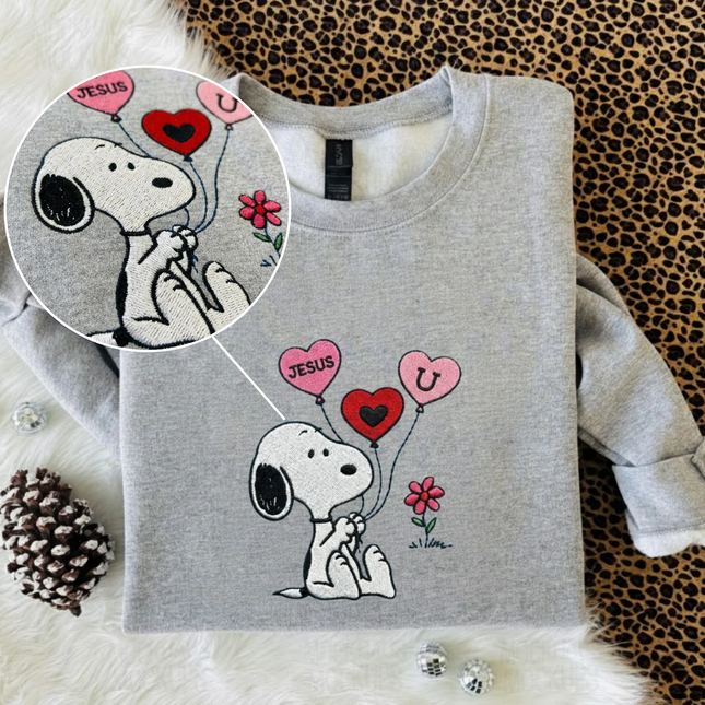 Jesus Loves You Embroidered Sweatshirt