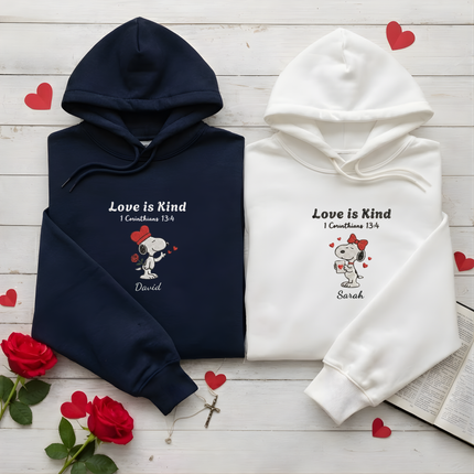 Love Is Kind - Snoopy - Embroidered Hoodie