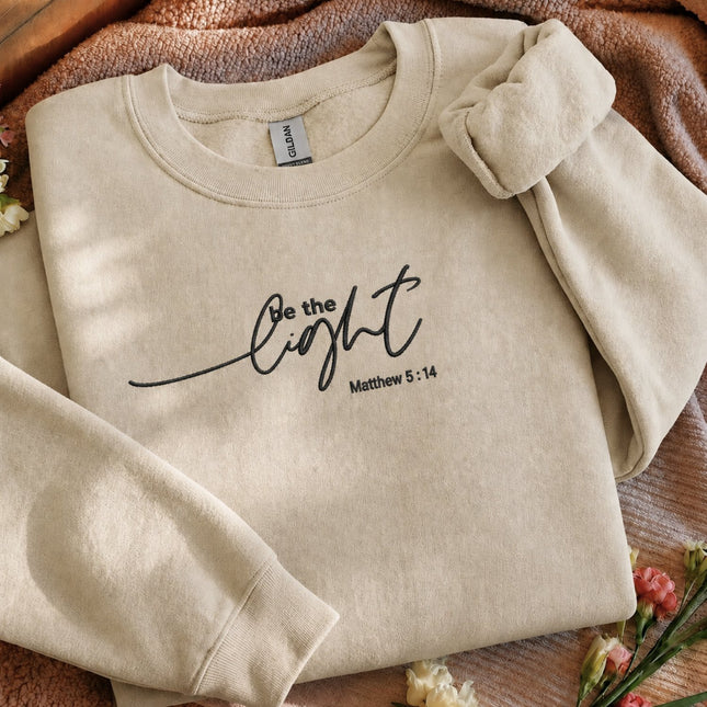 Be The Light Matthew 514 Embroidered Sweatshirt