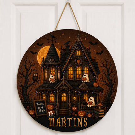 Personalized Reading Haunted House Door Sign
