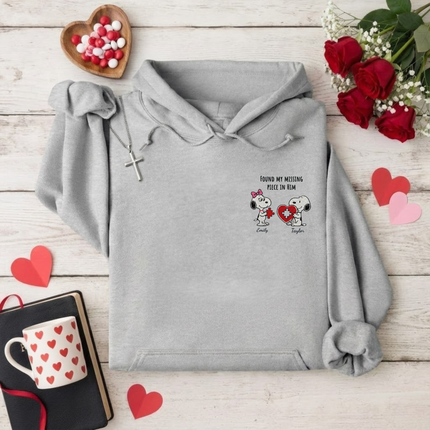 Found Missing Piece In Him Embroidered Hoodie
