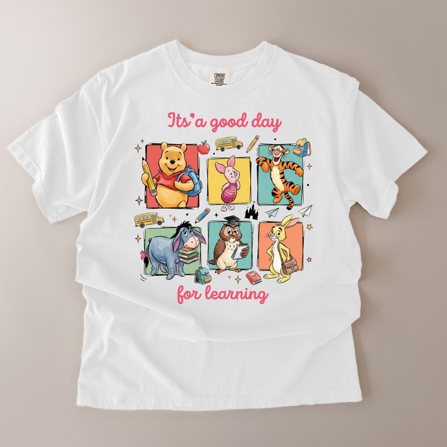 Comfort Colors Good Day For Learning Pooh and Friends T-Shirt