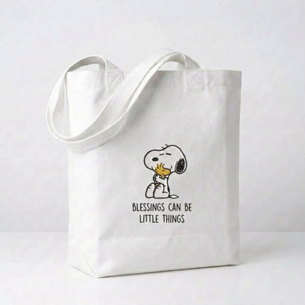 Blessings Can Be Little Things Embroidered Tote Bag