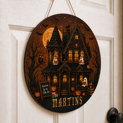 Personalized Reading Haunted House Door Sign