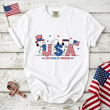 Comfort Colors USA 250 Years of Freedom Patriotic Puppies T-Shirt