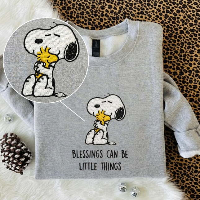 Blessings Can be Little Things Embroidered Sweatshirt