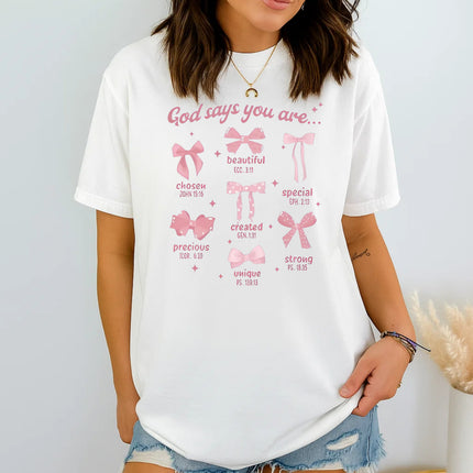 Comfort Color Bow Graphic Christian T-shirt