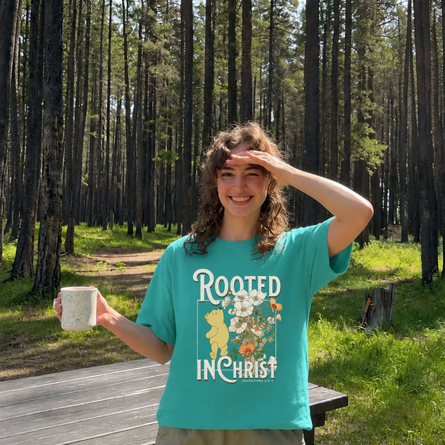 Comfort Colors Rooted In Christ Floral T-shirt