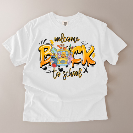Comfort Colors Welcome Back To School Pooh and Friends T-Shirt