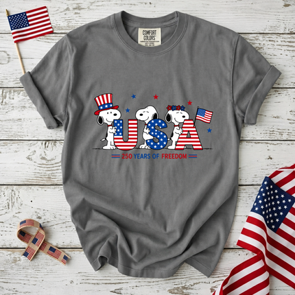 Comfort Colors USA 250 Years of Freedom Patriotic Puppies T-Shirt