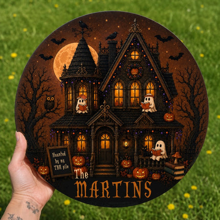 Personalized Reading Haunted House Door Sign