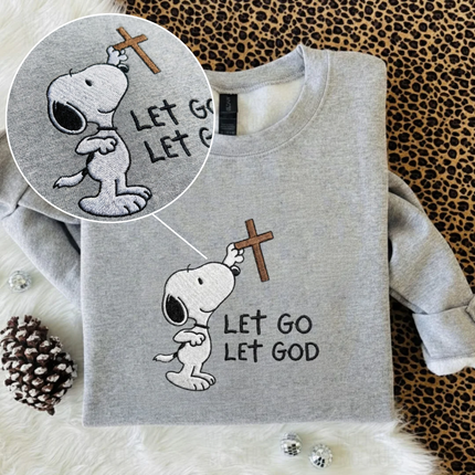 Let Go Let God Embroidered Sweatshirt
