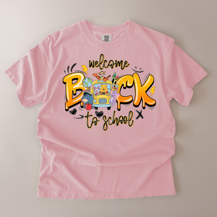 Comfort Colors Welcome Back To School Pooh and Friends T-Shirt