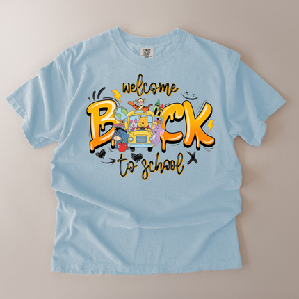 Comfort Colors Welcome Back To School Pooh and Friends T-Shirt