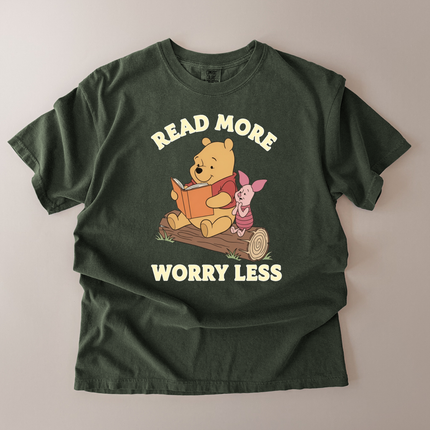 Comfort Colors Read More Worry Less Pooh and Piglet T-Shirt
