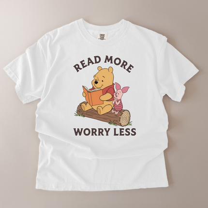 Comfort Colors Read More Worry Less Pooh and Piglet T-Shirt