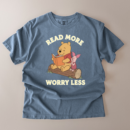 Comfort Colors Read More Worry Less Pooh and Piglet T-Shirt