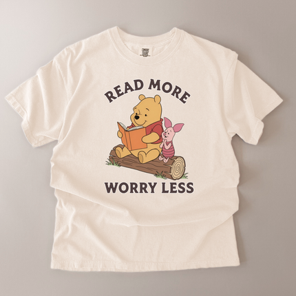 Comfort Colors Read More Worry Less Pooh and Piglet T-Shirt