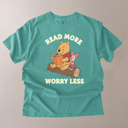 Comfort Colors Read More Worry Less Pooh and Piglet T-Shirt