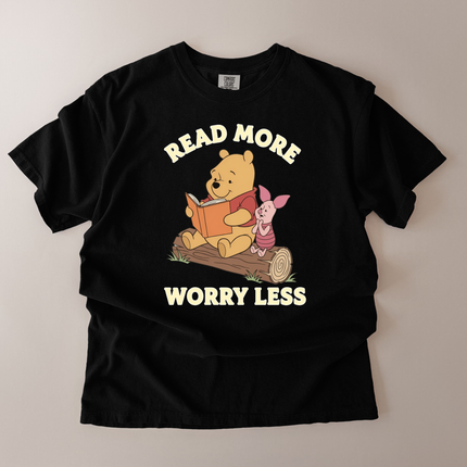 Comfort Colors Read More Worry Less Pooh and Piglet T-Shirt
