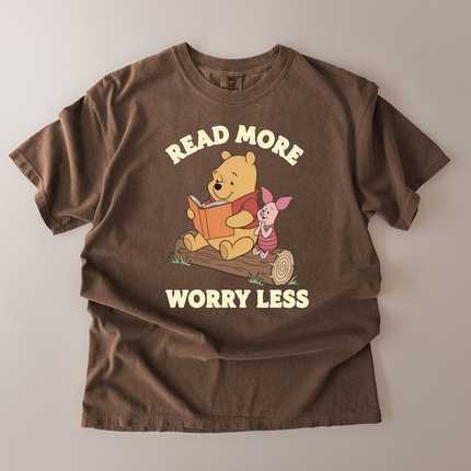 Comfort Colors Read More Worry Less Pooh and Piglet T-Shirt