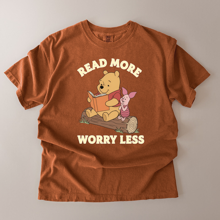 Comfort Colors Read More Worry Less Pooh and Piglet T-Shirt