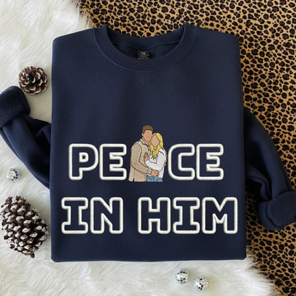 Peace In Him Embroidered Sweatshirt
