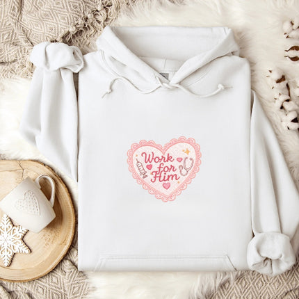 Work for Him Embroidered Hoodie