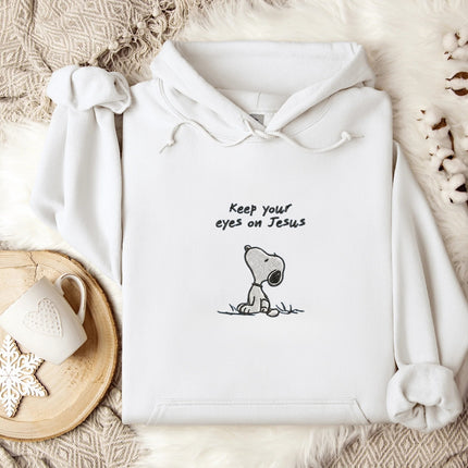 Keep Your Eyes on Jesus Embroidered Hoodie