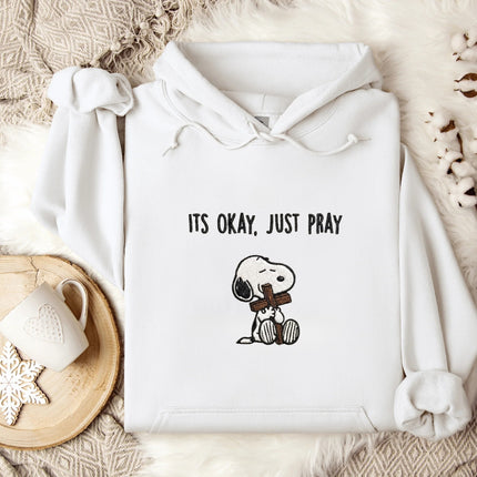 It's Okay, Just Pray Embroidered Hoodie